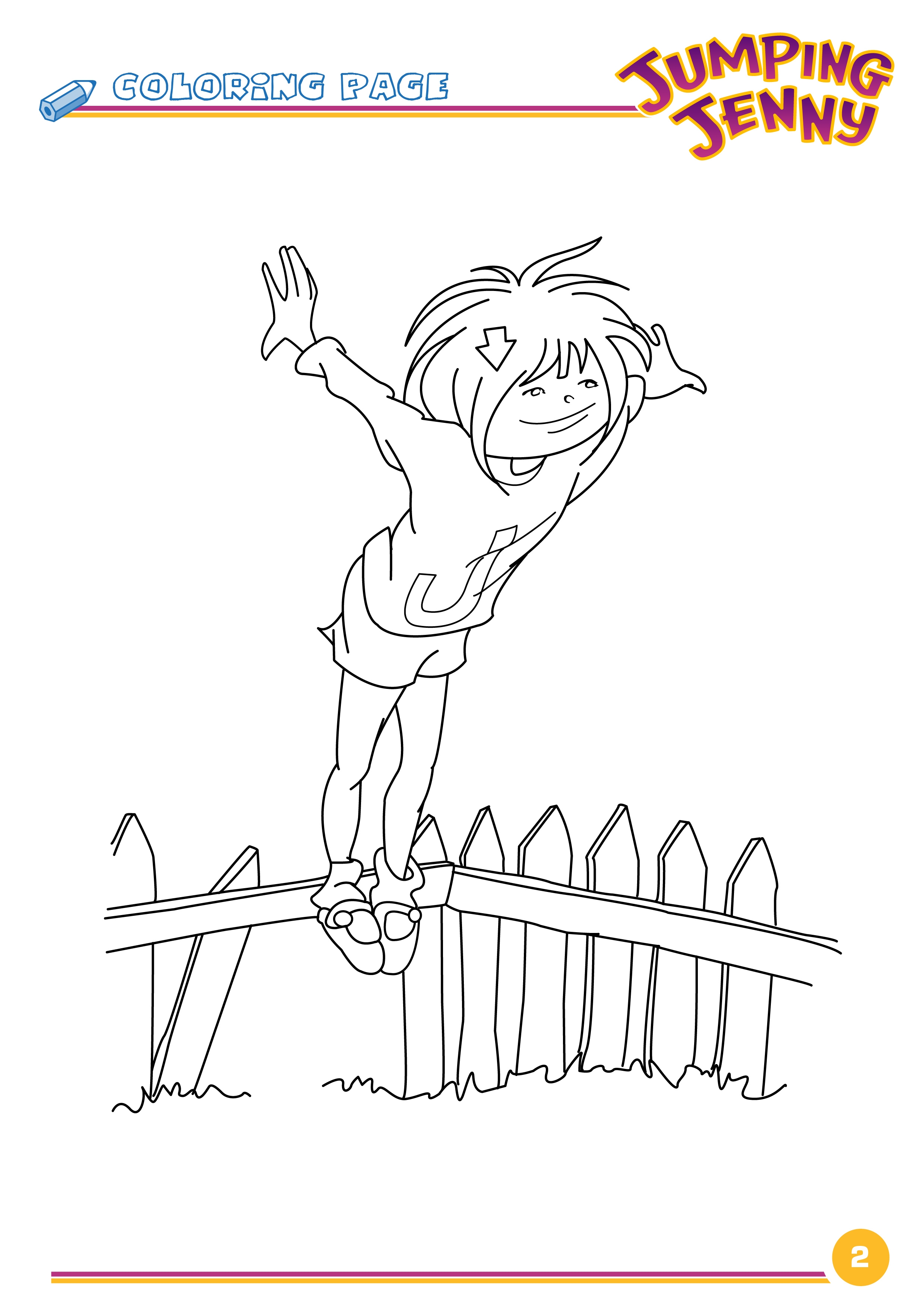 Art Activity Coloring Pages   Jumping Jenny